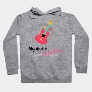 My Music Valentine, valentine's day, black text Hoodie